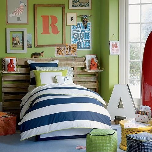 niebiesko-zielony pokój dla dziecka,chłopiecy pokój,zielone ściany