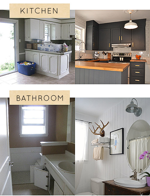 kuchnia i łazienka before & after