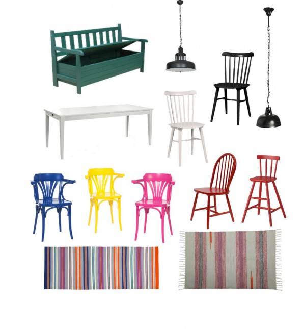 turkusowa ławka ze skrzynią,jadalnia w stylu skandynawskim,kolorowa jadalnia,biała jadalnia z kolorowymi krzesłami i ławką,niebieska ławka z drewna,skandynawska ławka,czerwone krzesla skandynawskie,niebieskie krzesła,czarne krzesla ton,żółte krzesła,kolorowe krzesła przy bialym stole,skandynawskie krzesła z drewna,biały stół prostokatny,białe krzesło z drewna,czarna lampa skandynawska,metalowa czarna lampa nad stołem w jadalni,biała jadalnia z niebieską ławką z drewna,ławka ze skrzynią,ławka niebieska z pojemnikiem,pojemnik skrzyniowy z ławką,skandynawska niebieska ławka,tkane dywaniki skandynawskie,dywan tkany w kolorowe paski,wiejskie dywaniki,krzesła TON,krzesła z ghietego drewna,czarne drewniane krzesło,czerwone wysokie krzesło z drewna