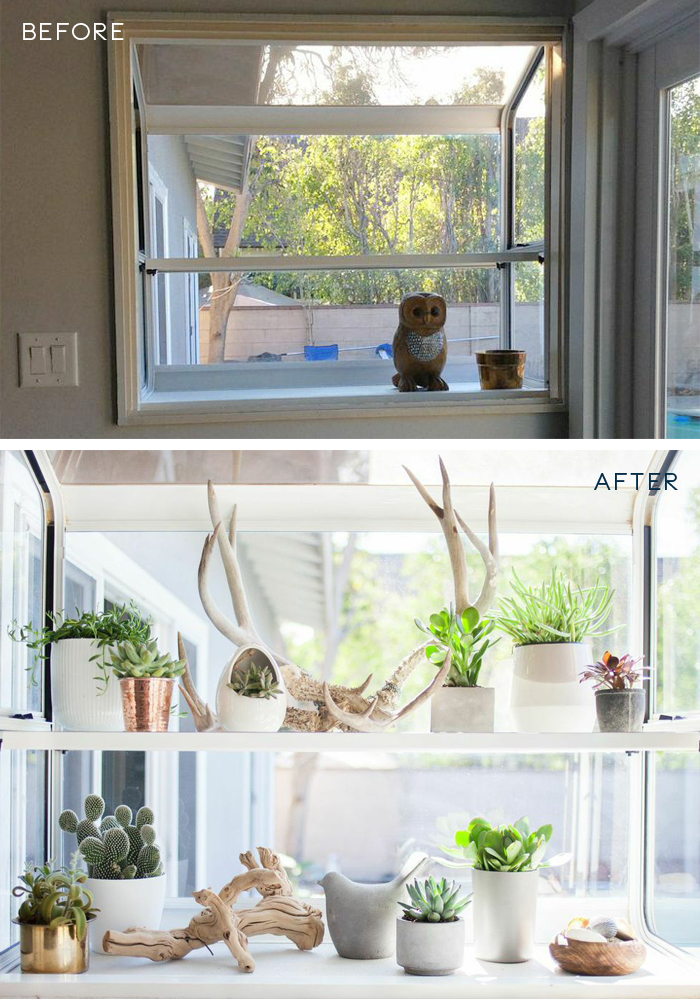 aranżacja okna before & after