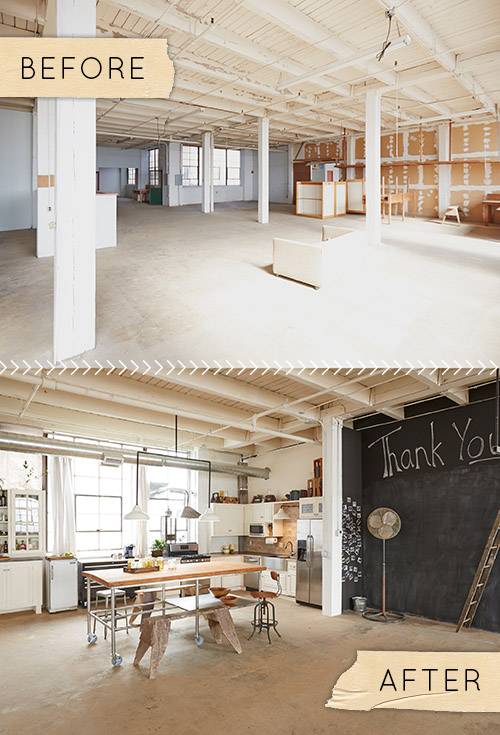 industrialne studio before & after