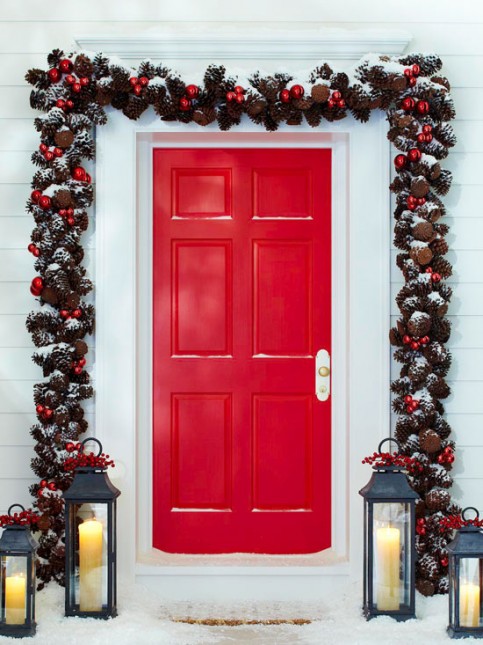 dekoracja drzwi na Święta