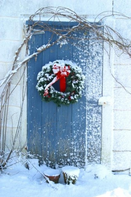 świąteczna dekoracja drzwi